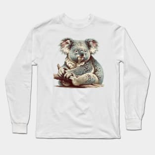 Chill Koala - Natural History Illustration Long Sleeve T-Shirt